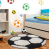 Tapis rond pour enfant shaggy doux Football