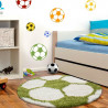 Tapis rond pour enfant shaggy doux Football