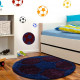 Tapis rond pour enfant shaggy doux Football