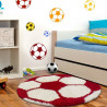 Tapis rond pour enfant shaggy doux Football