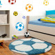 Tapis rond pour enfant shaggy doux Football