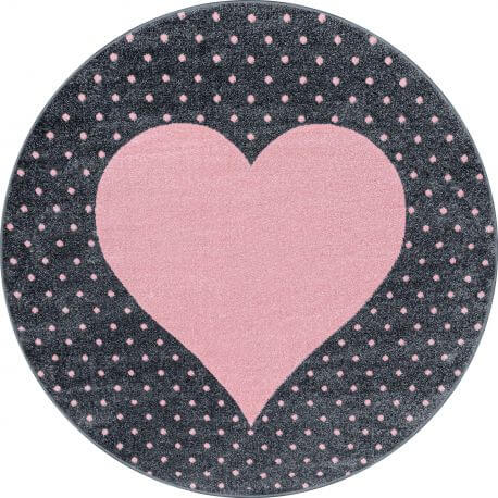 Tapis rond pour enfant doux Cœur