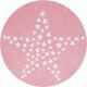 Tapis doux rose pour enfant rond Stars