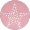 Tapis doux rose pour enfant rond Stars