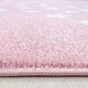 Tapis doux rose pour enfant rond Stars