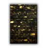 Tapis noir et or design plat en peau de vache naturel Santi