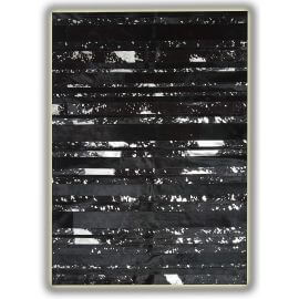 Tapis peau de vache naturel noir et argenté design Victor