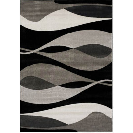 Tapis gris et noir courbe pour salon moderne rectangle Foligno