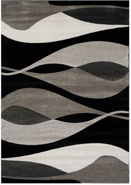 Tapis gris et noir courbe pour salon moderne rectangle Foligno