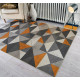 Tapis lavable en machine gris scandinave graphique Savone