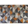 Tapis lavable en machine gris scandinave graphique Savone
