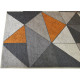 Tapis lavable en machine gris scandinave graphique Savone