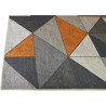 Tapis lavable en machine gris scandinave graphique Savone