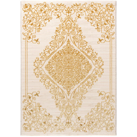 Tapis baroque brillant beige intérieur avec effet 3D Beaumont