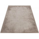 Tapis beige vintage avec effet 3D rayé à mèches courtes Chimay