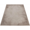 Tapis beige vintage avec effet 3D rayé à mèches courtes Chimay