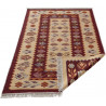 Tapis berbère plat réversible avec franges kilim Souka