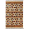 Tapis plat avec franges berbère réversible kilim Brahim