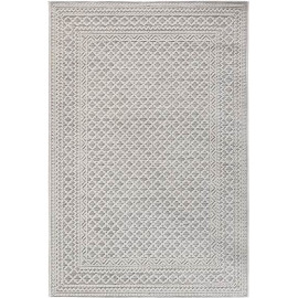 Tapis extérieur et intérieur blanc contemporain effet 3D Couvin