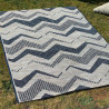 Tapis extérieur et intérieur bleu design effet 3D Damme