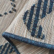Tapis extérieur et intérieur bleu design effet 3D Damme