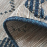 Tapis extérieur et intérieur bleu design effet 3D Damme