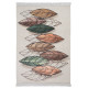 Tapis floral beige avec franges lavable en machine Hal