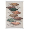 Tapis floral beige avec franges lavable en machine Hal