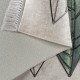 Tapis floral beige avec franges lavable en machine Hal