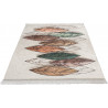 Tapis floral beige avec franges lavable en machine Hal