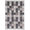 Tapis effet patchwork beige lavable en machine avec franges Hamont