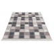 Tapis effet patchwork beige lavable en machine avec franges Hamont