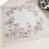 Tapis floral baroque taupe lavable en machine avec franges Herve