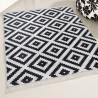 Tapis scandinave lavable en machine graphique blanc et noir Lessines