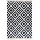 Tapis scandinave lavable en machine graphique blanc et noir Lessines