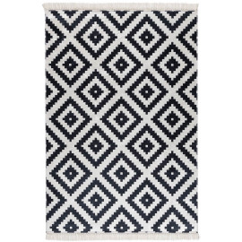 Tapis scandinave lavable en machine graphique blanc et noir Lessines