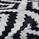 Tapis scandinave lavable en machine graphique blanc et noir Lessines