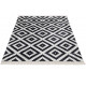 Tapis scandinave lavable en machine graphique blanc et noir Lessines