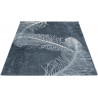 Tapis contemporain floral beige lavable en machine plat Louvain