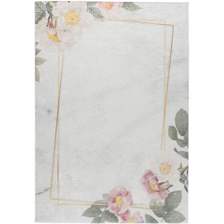 Tapis lavable en machine floral plat contemporain Malmedy