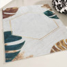 Tapis beige lavable en machine floral plat contemporain Menin