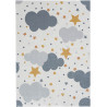 Tapis enfant crème lavable en machine rectangle Cloudy