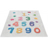 Tapis enfant crème plat lavable en machine Numbers