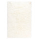 Tapis rectangle crème à longues mèches tufté main uni Liminka