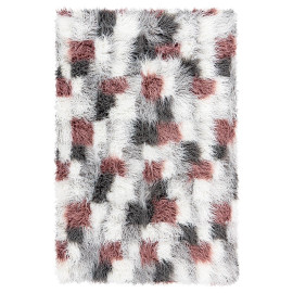 Tapis à longues mèches design tufté main multicolore Iena