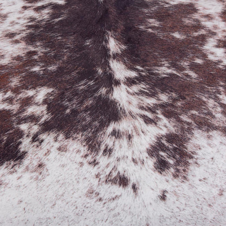 Véritable Vache Tapis Petit Marron Foncé Blanc Peau de Noir