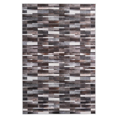 Tapis polyester multicolore patchwork intérieur ethnique Claudine