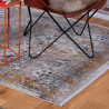 Tapis avec franges taupe rectangle vintage Hedmark