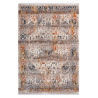 Tapis avec franges taupe rectangle vintage Hedmark