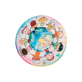 Tapis de chambre enfant rond multicolore One